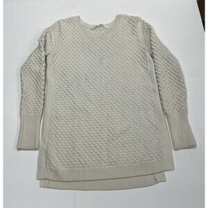 Athleta Honeycomb Knit Chunky Extra Fine Merino Wool Blend Sweater Women Small